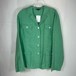 Lands' End Linen Melange Jacket Spring Green